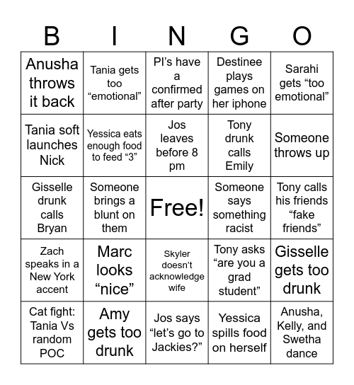 Vollum Gala Bingo 2024 Bingo Card
