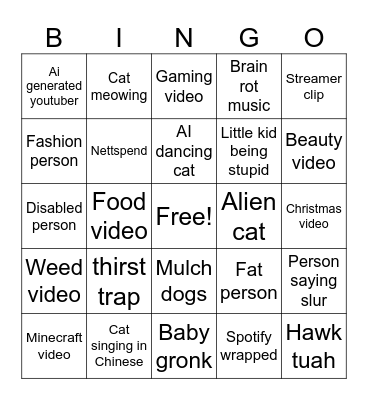 Instagram Reels Bingo Card