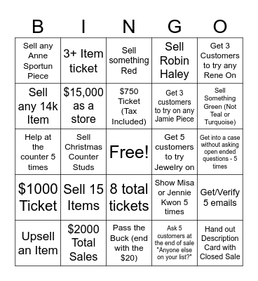 Silverado Bingo!! Bingo Card