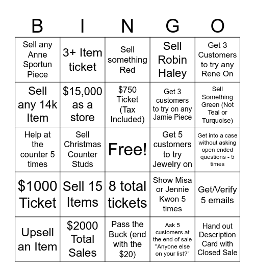 Silverado Bingo!! Bingo Card