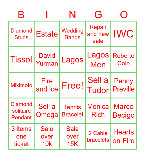 Christmas Bingo Card
