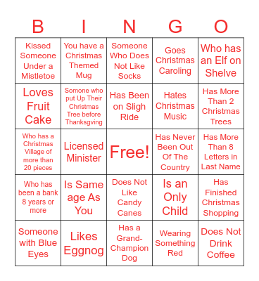 Christmas Time Discover Bingo Card
