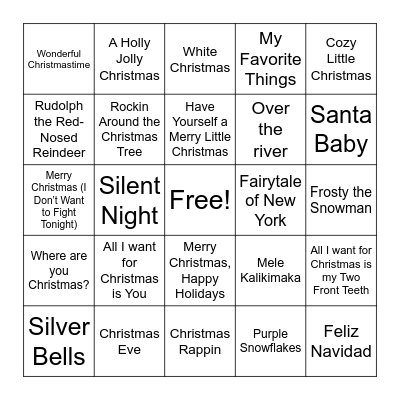 Holiday SINGO Bingo Card
