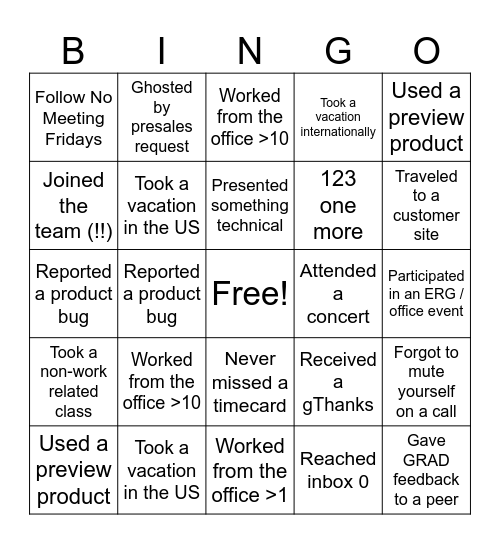 AppMod Bingo Card