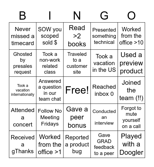 AppMod Bingo Card