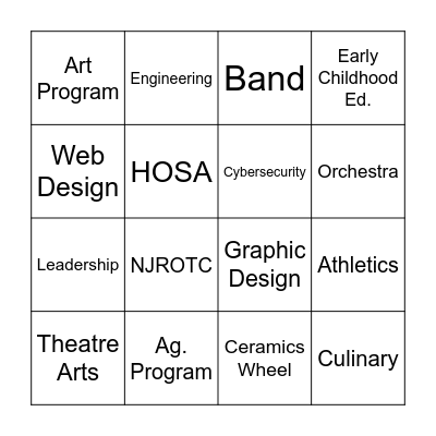 8th Grade Tour of CHS Bingo Card