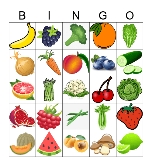 Fruits et Légumes Bingo Card