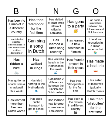 Farewell Bingo Card