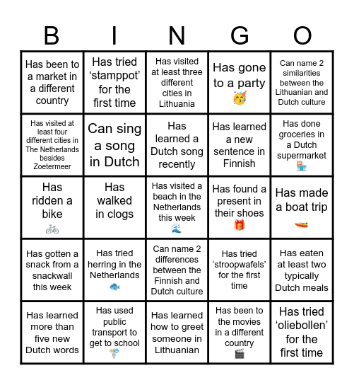 Farewell Bingo Card