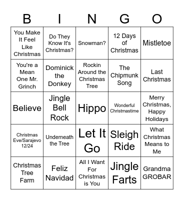 Music-Bingo Card