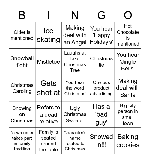 Holiday Movie Bingo 1 Bingo Card