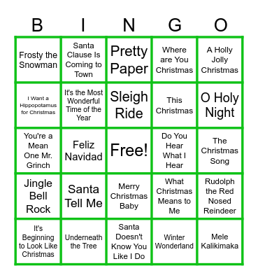 MUSIC BINGO at the Ann Arbor Eagles! Bingo Card