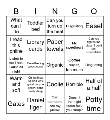 Maria Rhetoric 12/7 Bingo Card