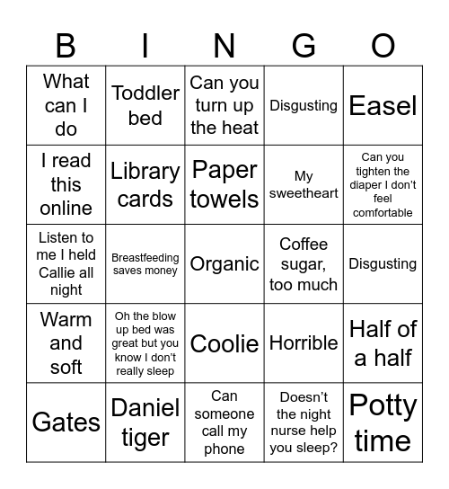 Maria Rhetoric 12/7 Bingo Card