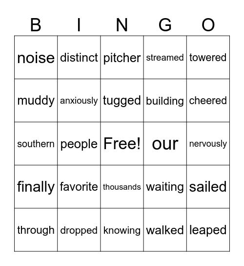 3rd Grade Bingo Card
