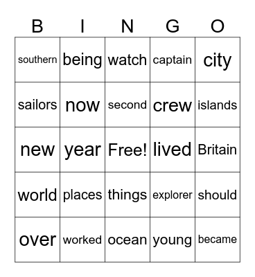 2nd Grade Bingo Card