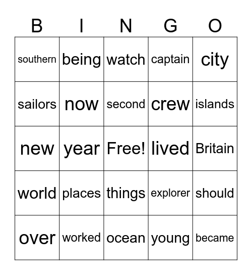 2nd Grade Bingo Card