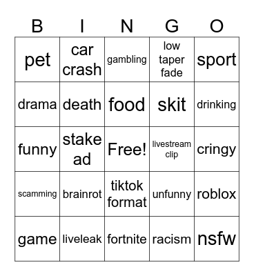 ig reels bingo Card