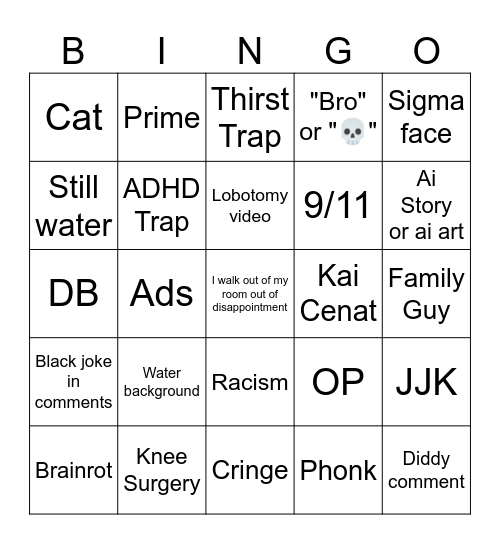 Reels Bingo Card