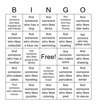 Get to Know You BINGO! Bingo Card