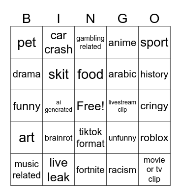 ig reels bingo Card