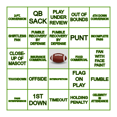 GAME DAY BINGO Card