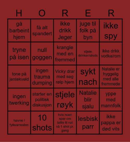 NAT OG VIC DESEMBER EVENTYR Bingo Card