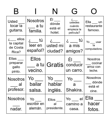 Saber y conocer Bingo Card