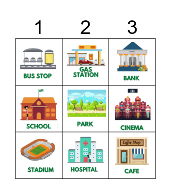 Places Bingo Card