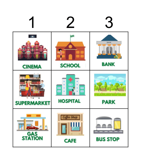 Places Bingo Card