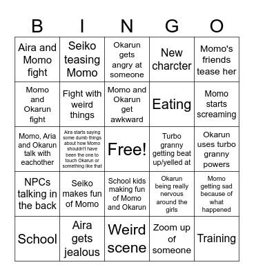 Dandadan bingo Card