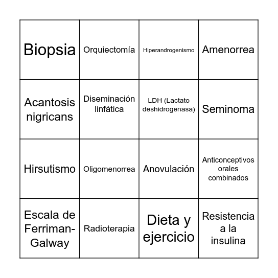 Fisiopatología y Tratamiento Bingo Card
