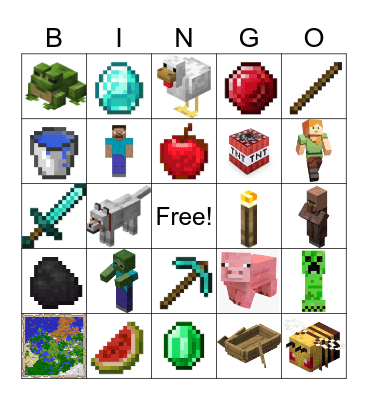 Minecraft Bingo Card