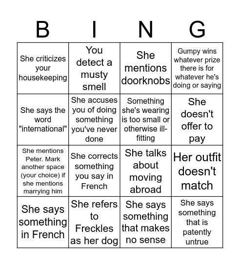 Kathleen Bing(o)  Bingo Card