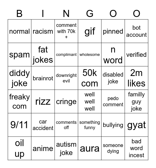 ig reels bingo Card