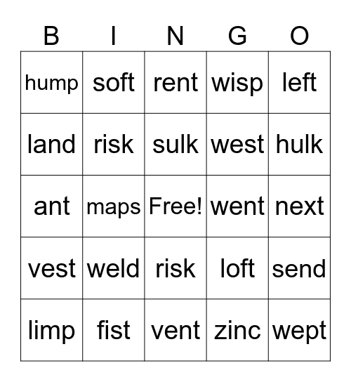 CVCC Bingo Card