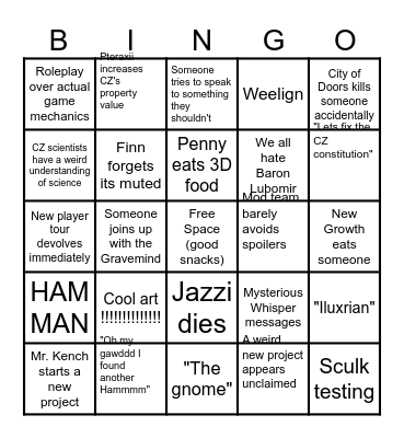 WFESMP Bingo Card