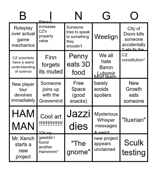 WFESMP Bingo Card