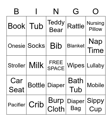 Baby Bingo Card