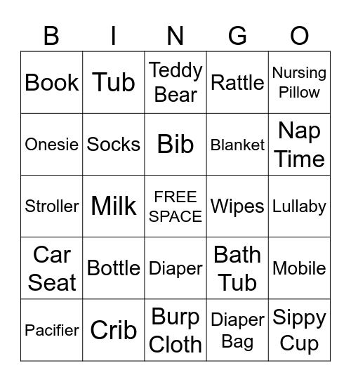 Baby Bingo Card