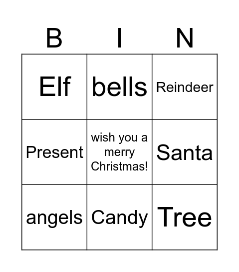 Christmas Bingo Card