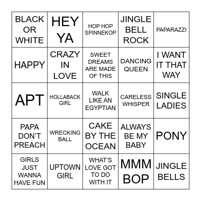 MIXED TAPE Bingo Card
