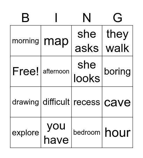 Tumba Bingo Card