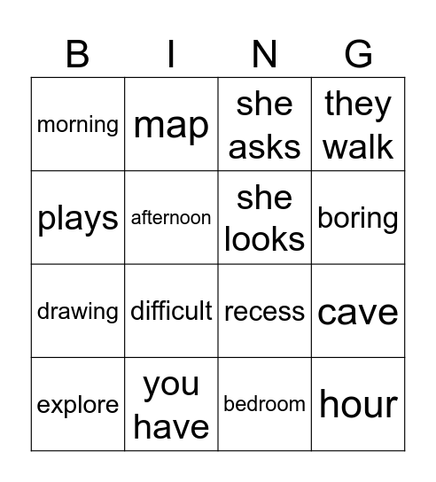 Tumba Bingo Card