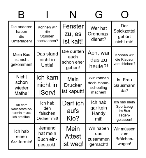 Marienheim-"O-Ton"-Bingo Card