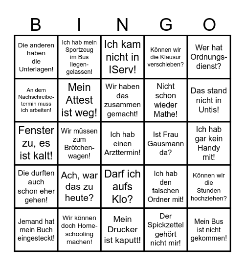 Marienheim-"O-Ton"-Bingo Card