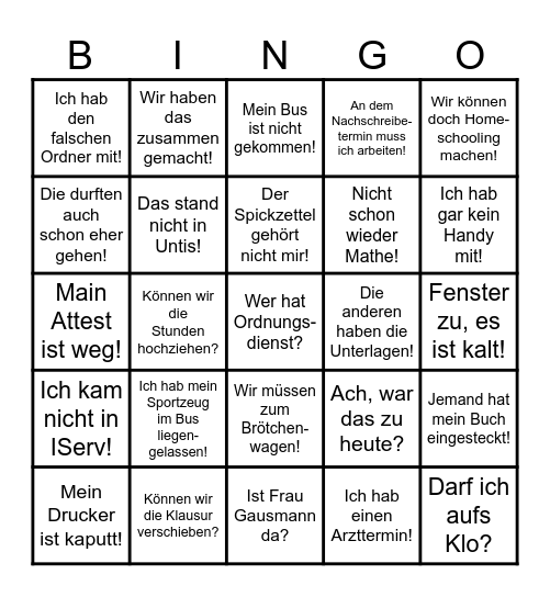 Marienheim-"O-Ton"-Bingo Card