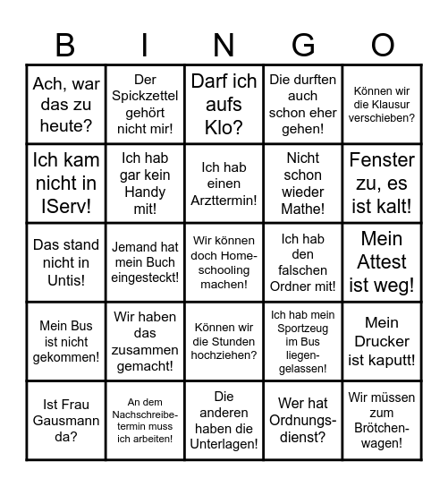 Marienheim-"O-Ton"-Bingo Card