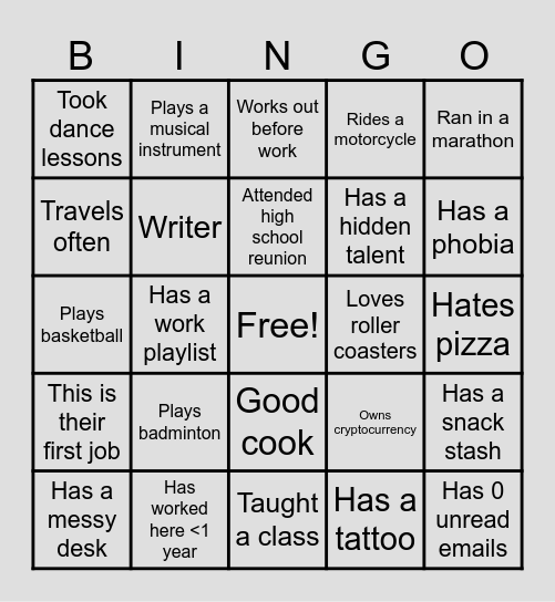 HUMAN BINGO Card
