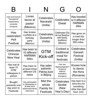 GTM Kick-off Speed Bingo Card